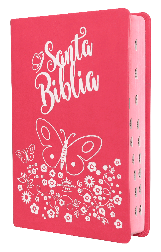 Biblia Reina Valera 1960 Mediana Letra Grande Imitación Piel Rosa