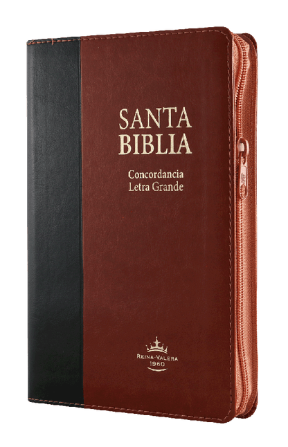 Biblia Reina Valera 1960 Mediana Letra Grande Imitación Piel Negro Marrón