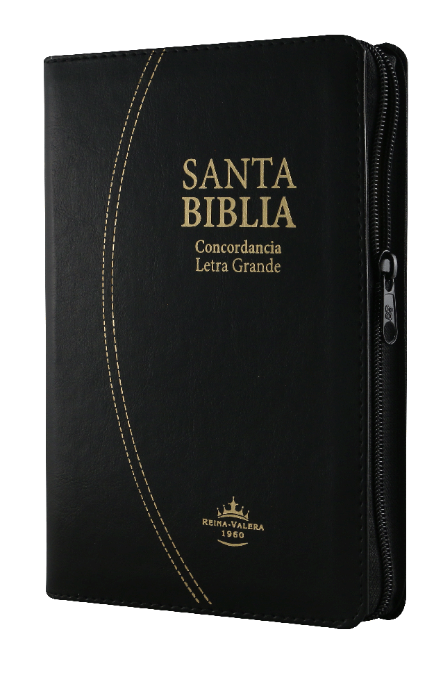 Biblia Reina Valera 1960 Mediana Letra Grande Imitación Piel Negro