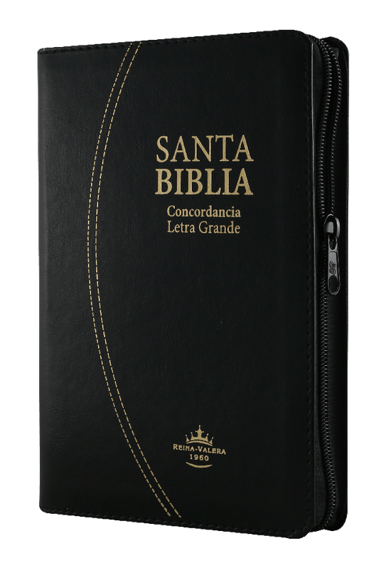 Biblia Reina Valera 1960 Mediana Letra Grande Imitación Piel Negro