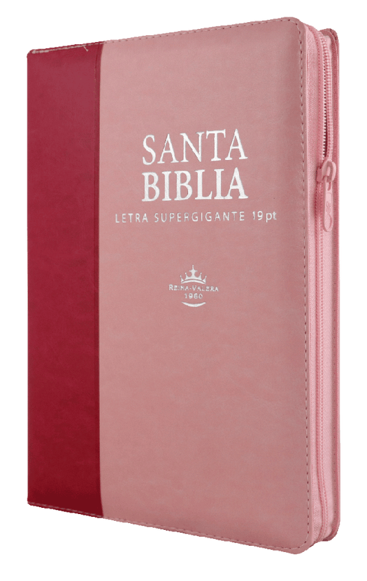 Biblia Reina Valera 1960 Grande Letra Supergigante Imitación Piel Rosa Fucsia