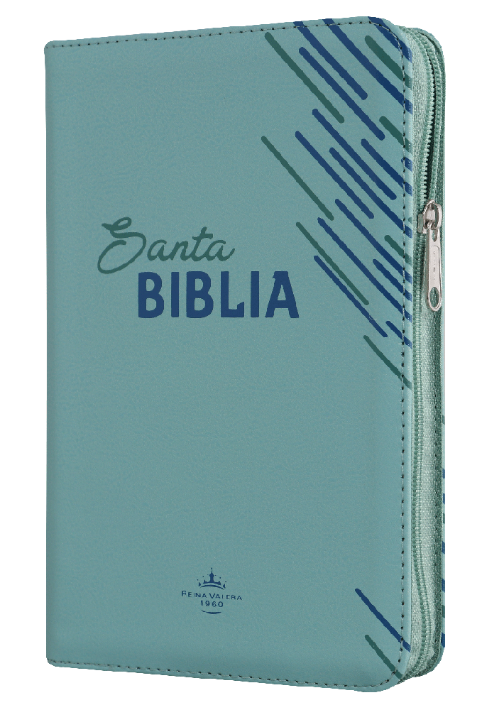 Biblia Reina Valera 1960 Mediana Letra Grande Imitación Piel Verde Código QR