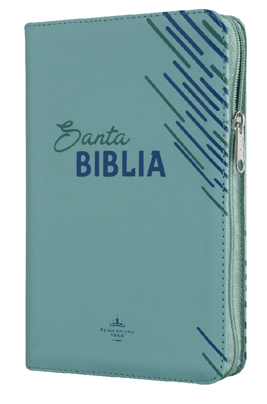 Biblia Reina Valera 1960 Mediana Letra Grande Imitación Piel Verde Código QR