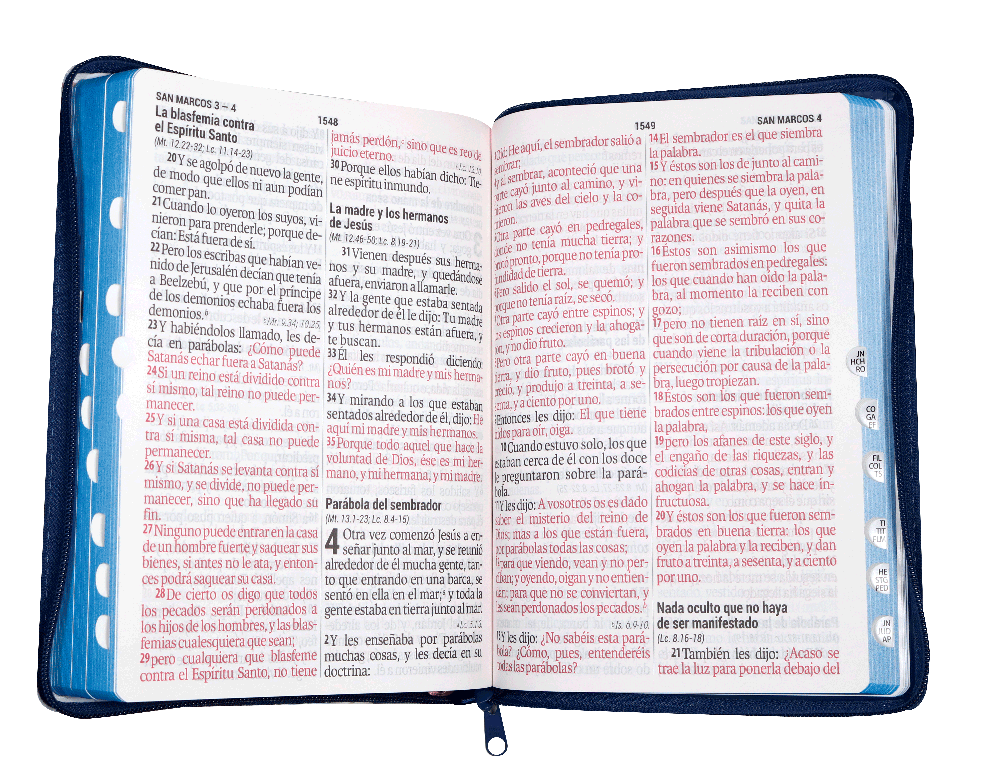 Biblia Reina Valera 1960 Grande Letra Gigante Imitación Piel Azul Flores