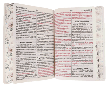 Biblia Reina Valera 1960 Mediana Letra Grande Piel Fabricada Blanco