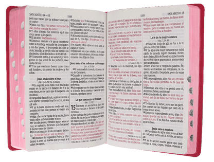 Biblia Reina Valera 1960 Mediana Letra Grande Imitación Piel Rosa