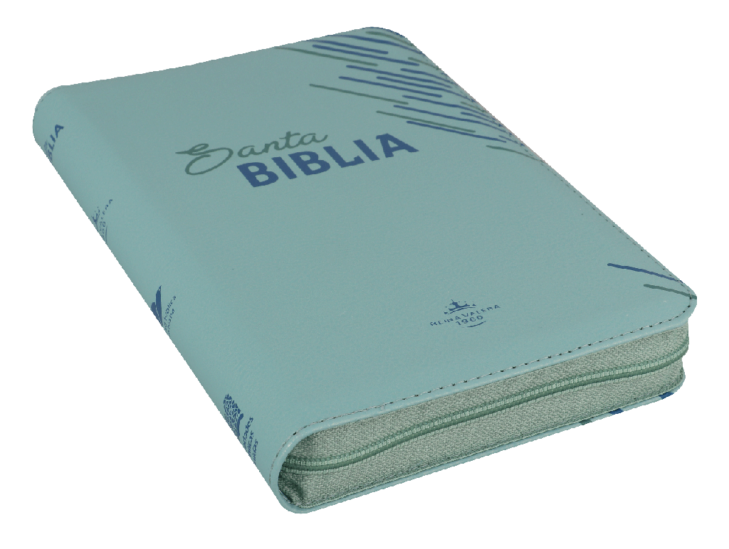 Biblia Reina Valera 1960 Mediana Letra Grande Imitación Piel Verde Código QR