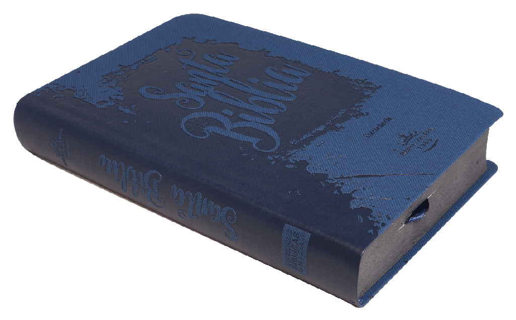 Biblia Reina Valera 1960 Mediana Letra Grande Imitación Piel Azul