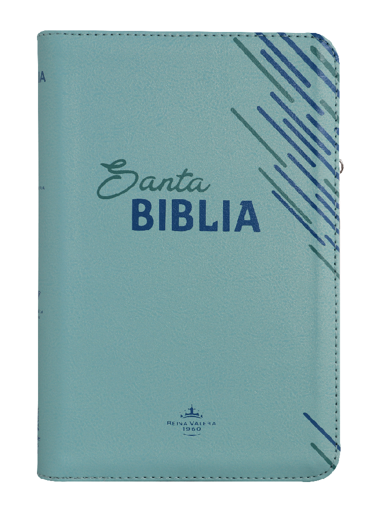 Biblia Reina Valera 1960 Mediana Letra Grande Imitación Piel Verde Código QR