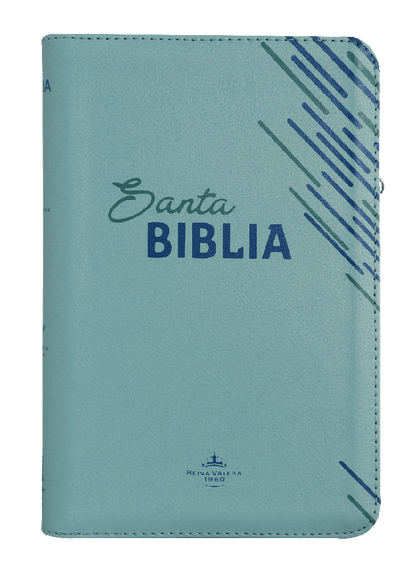 Biblia Reina Valera 1960 Mediana Letra Grande Imitación Piel Verde Código QR