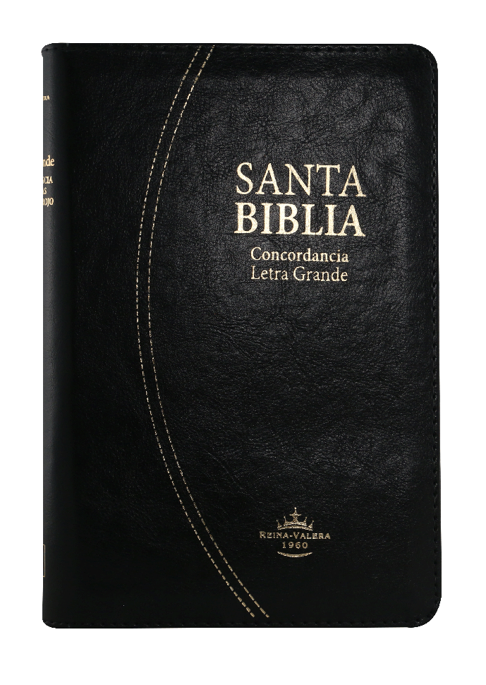 Biblia Reina Valera 1960 Mediana Letra Grande Imitación Piel Negro