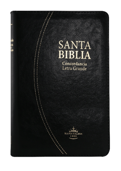 Biblia Reina Valera 1960 Mediana Letra Grande Imitación Piel Negro