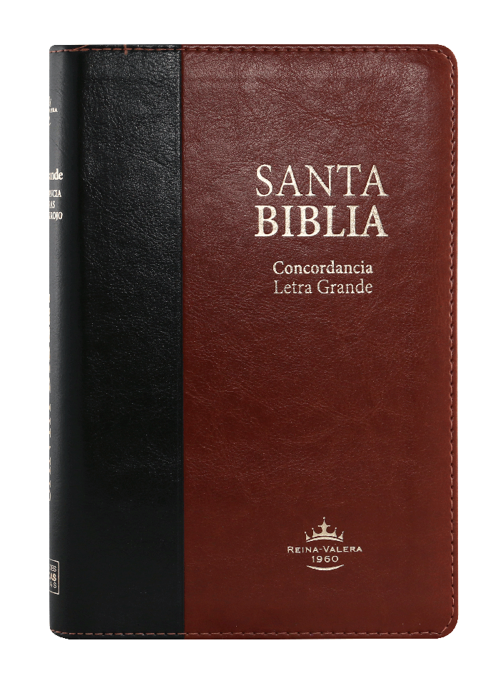 Biblia Reina Valera 1960 Mediana Letra Grande Imitación Piel Negro Marrón